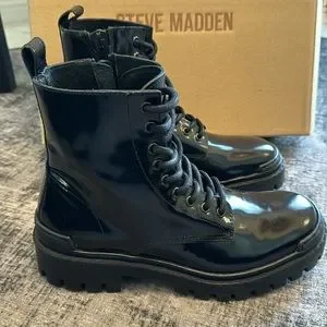 Steve Madden Men\'s Halen 2 Black Patent
Combat Boots Size 10 Amazon.com | Steve Madden Men main image 4